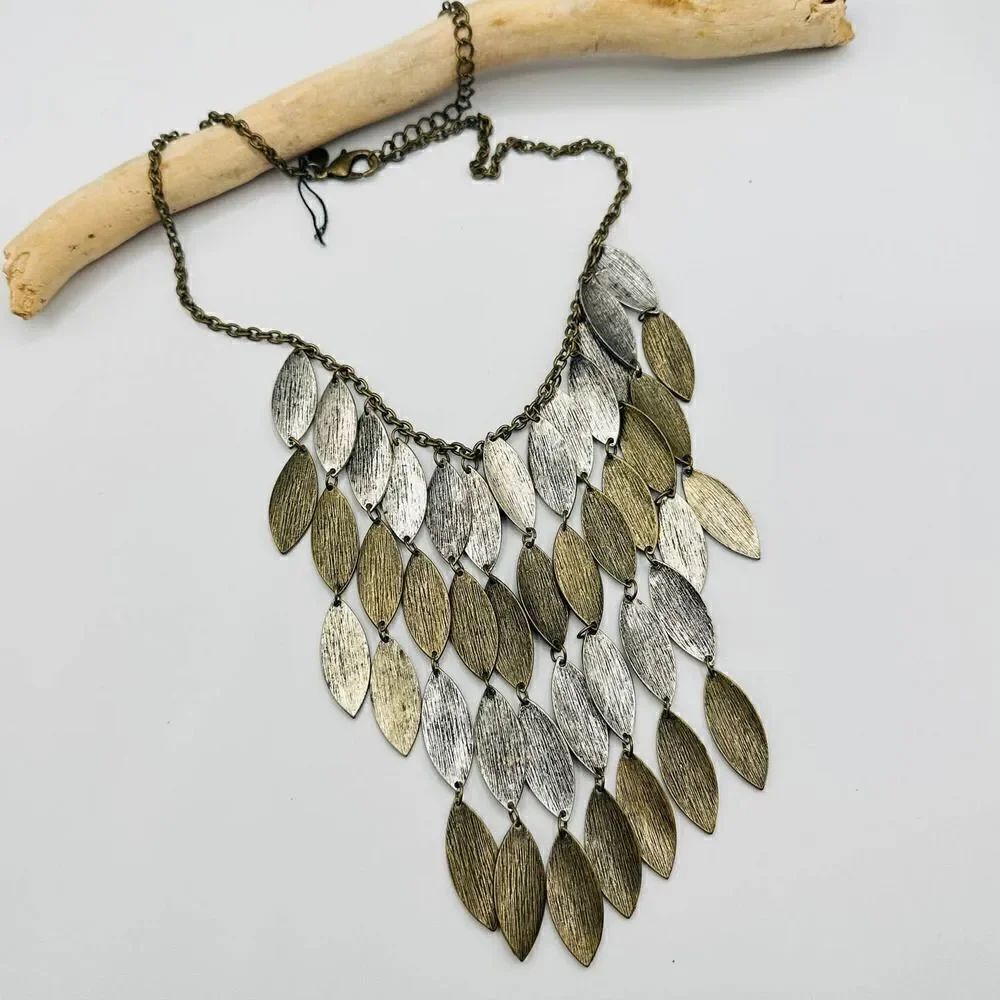Vintage Chico's Takia Mixed Metal Statement Necklace